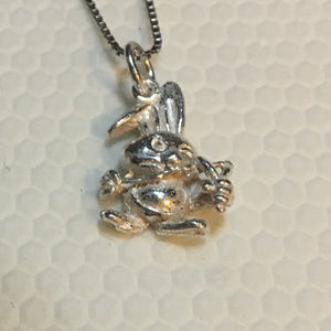 925 Sterling Silver 3D Bunny Small Pendant